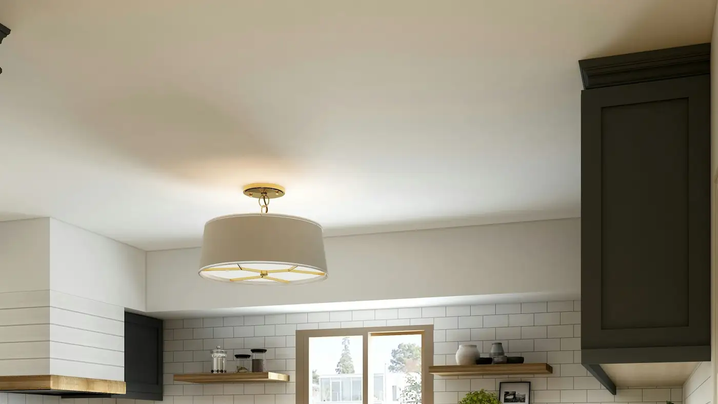 Kitchen with a subway tile backsplash